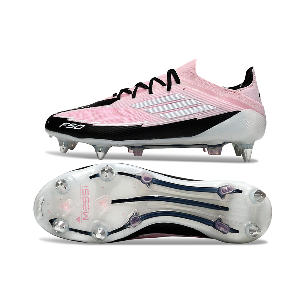 Chuteira Campo Adidas F50 Ponta de Aluminio Rosa e Preto 