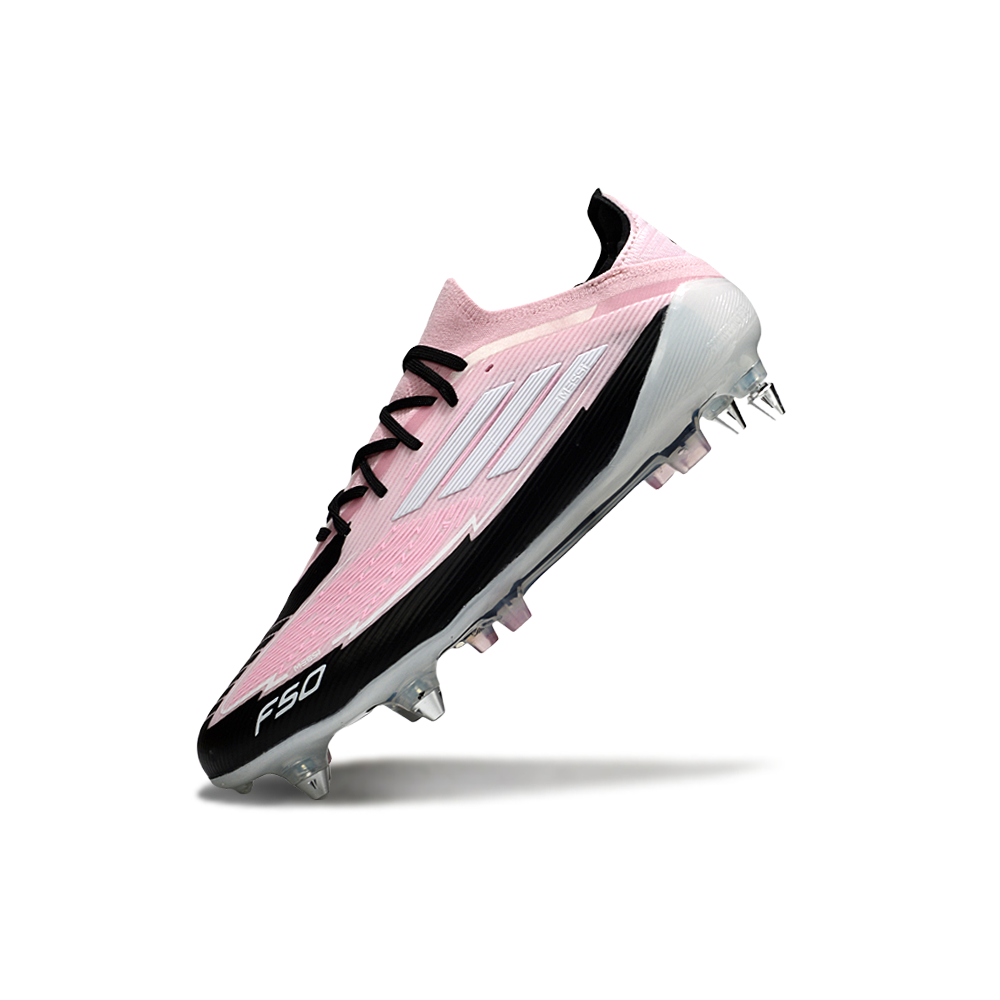 Chuteira Campo Adidas F50 Ponta de Aluminio Rosa e Preto 