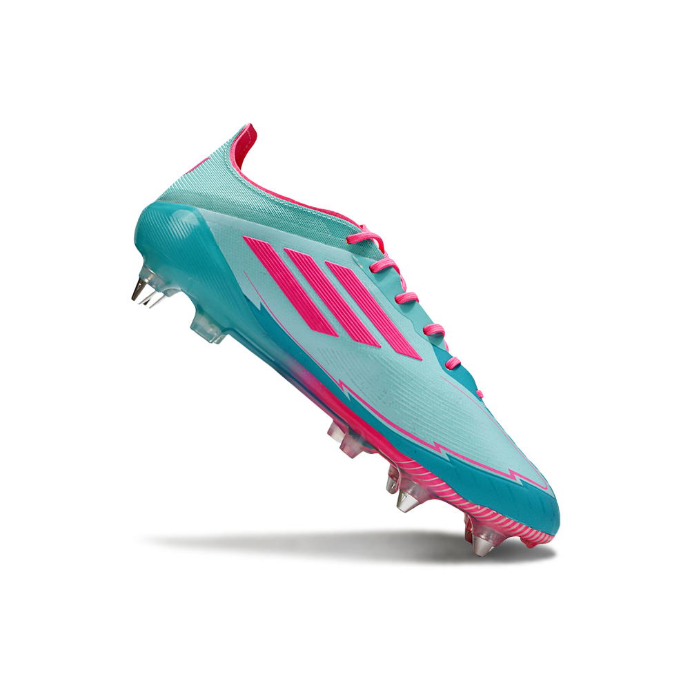 Chuteira Campo Adidas F50 Ponta de Aluminio Verde e Rosa 