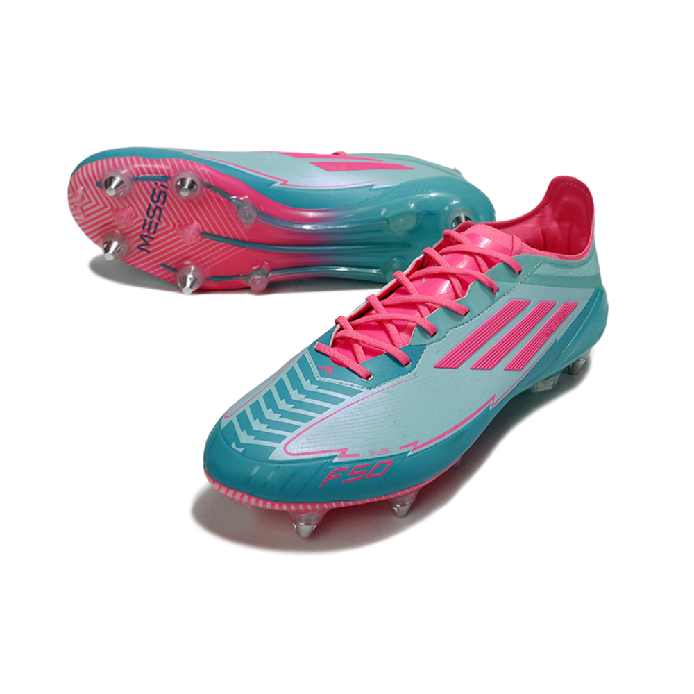 Chuteira Campo Adidas F50 Ponta de Aluminio Verde e Rosa 