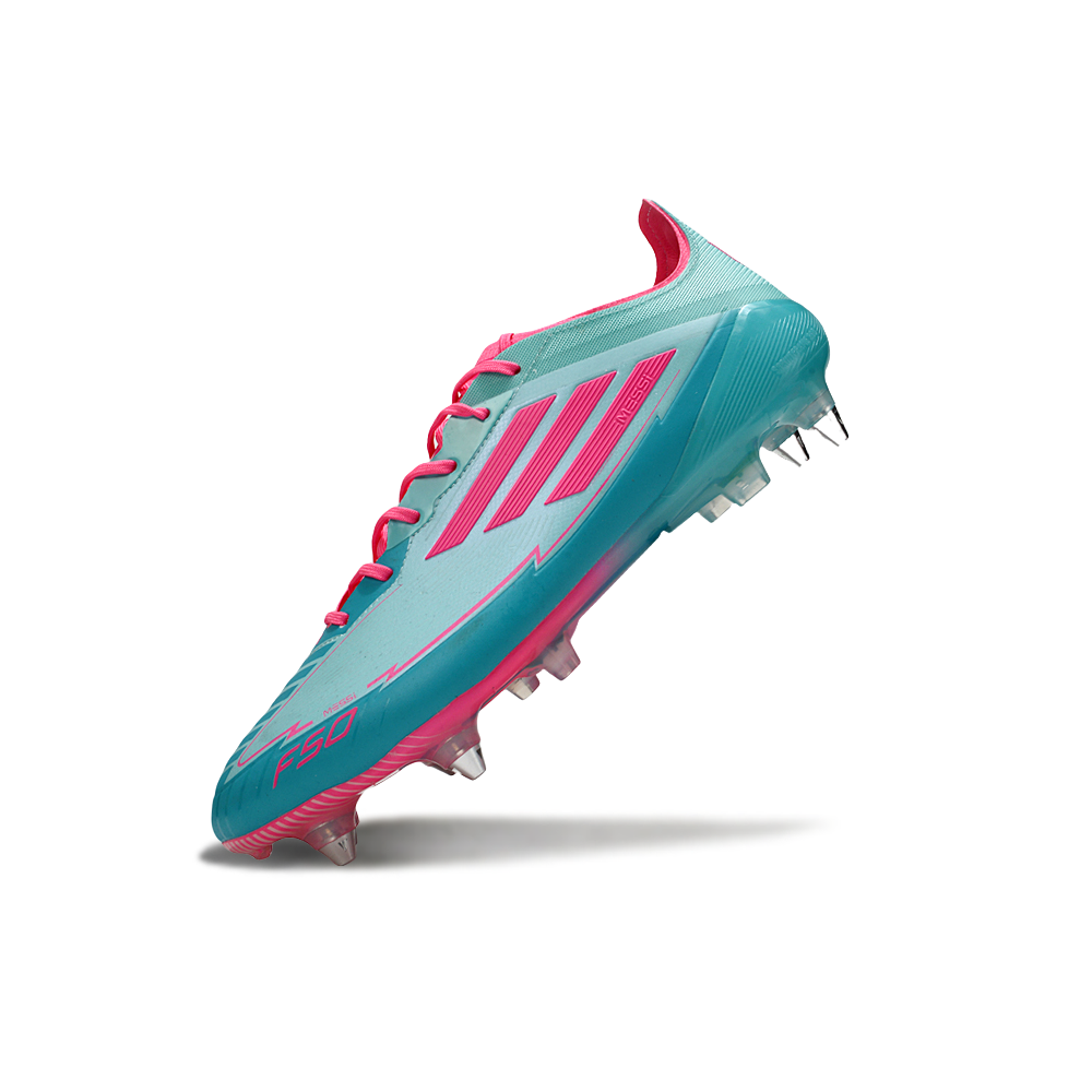 Chuteira Campo Adidas F50 Ponta de Aluminio Verde e Rosa 