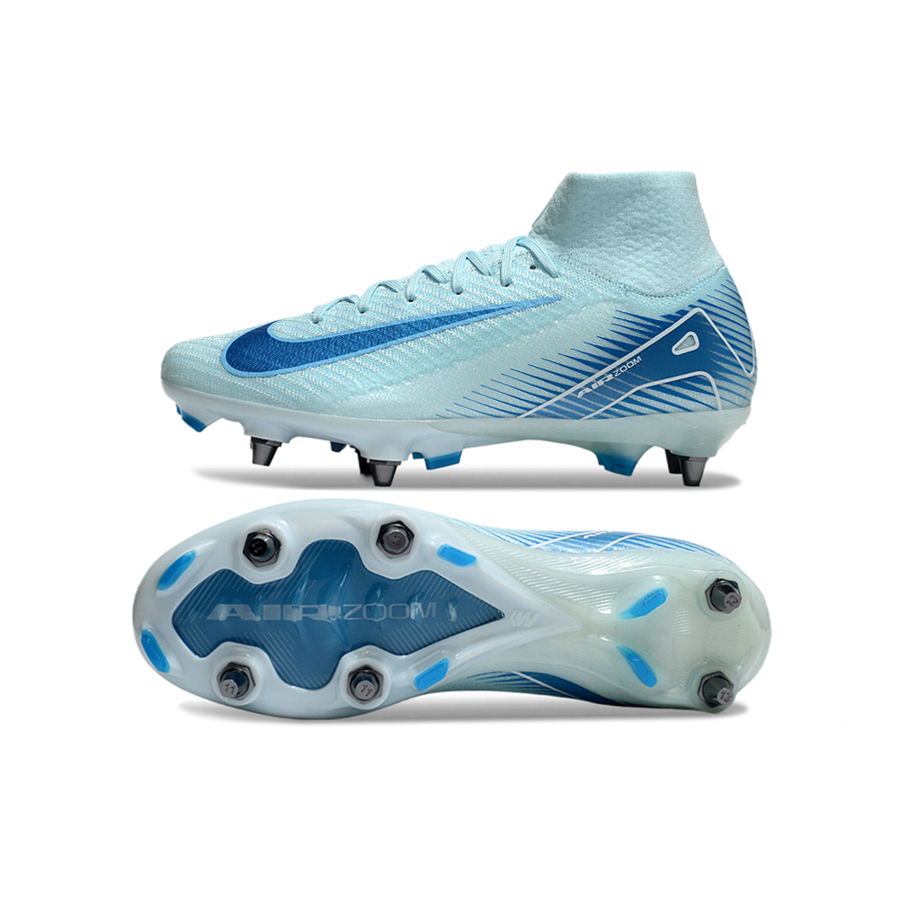 Chuteira Campo Nike Air Zoom Mercurial Superfly 10 Elite Trava Mista Azul 