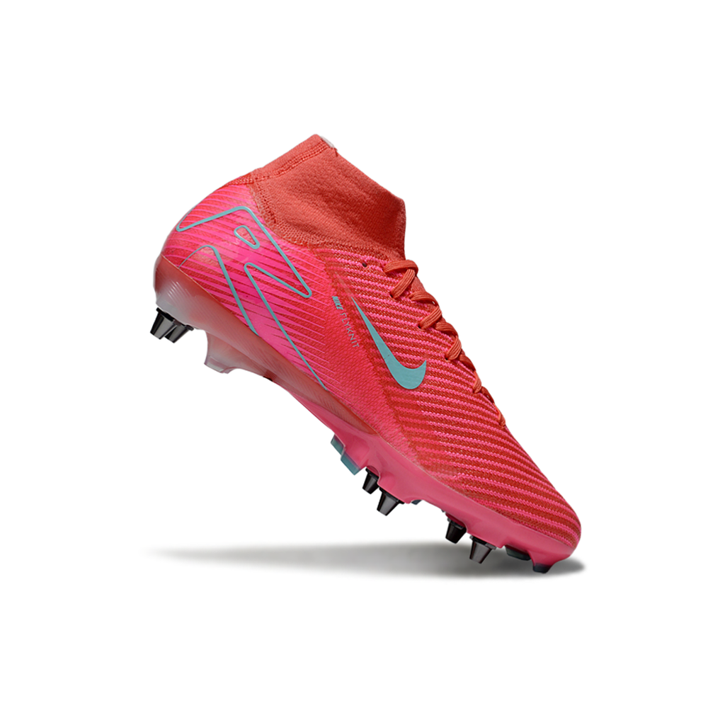 Chuteira Campo Nike Air Zoom Mercurial Superfly 10 Elite Trava Mista Rosa e Azul 