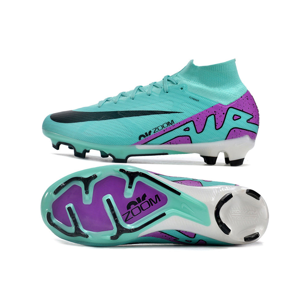 Chuteira Campo Nike Air Zoom Mercurial Superfly 9 Elite FG Azul e Roxo 