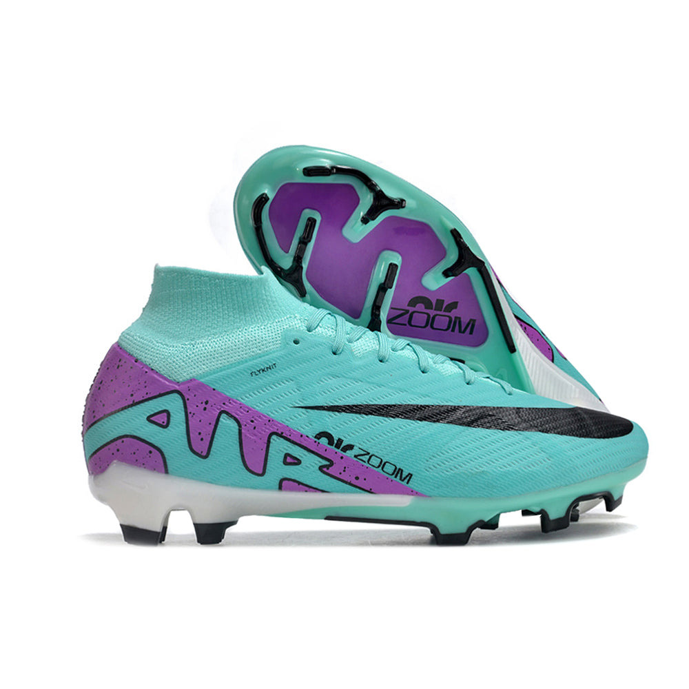 Chuteira Campo Nike Air Zoom Mercurial Superfly 9 Elite FG Azul e Roxo 
