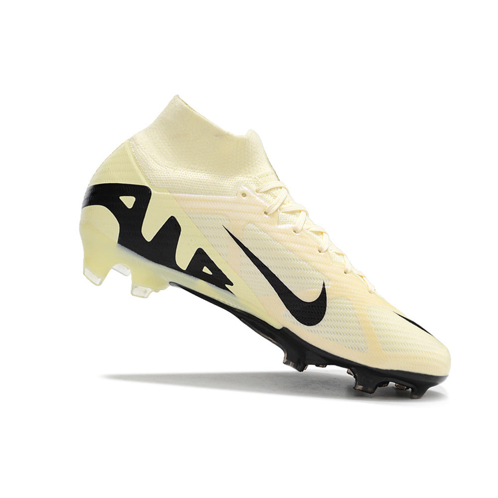 Chuteira Campo Nike Air Zoom Mercurial Superfly 9 Elite FG Bege e Preta 