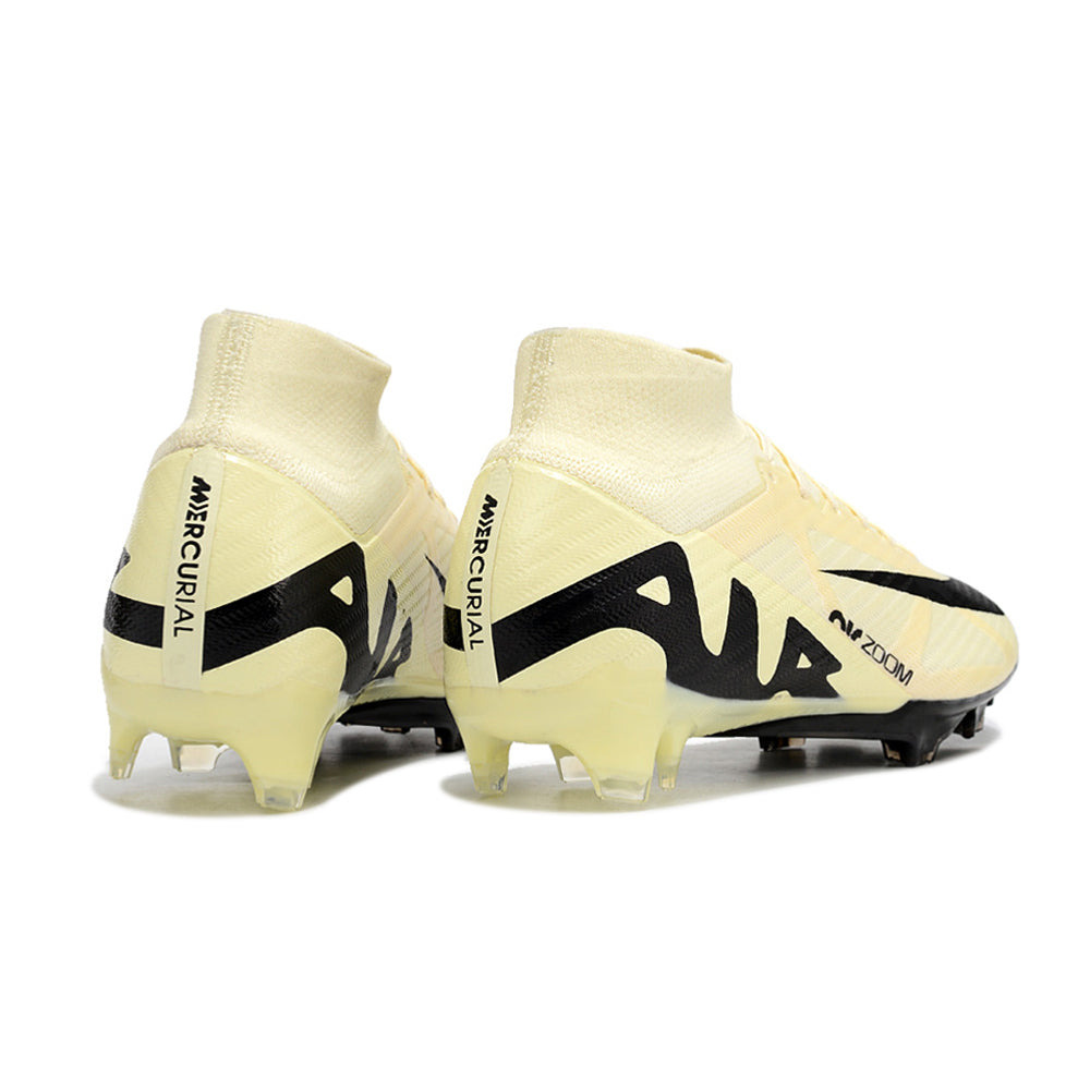 Chuteira Campo Nike Air Zoom Mercurial Superfly 9 Elite FG Bege e Preta 