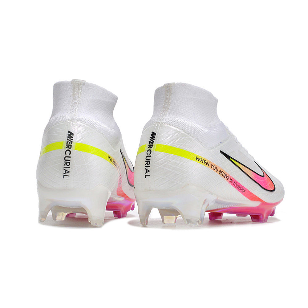 Chuteira Campo Nike Air Zoom Mercurial Superfly 9 Elite FG Branca 