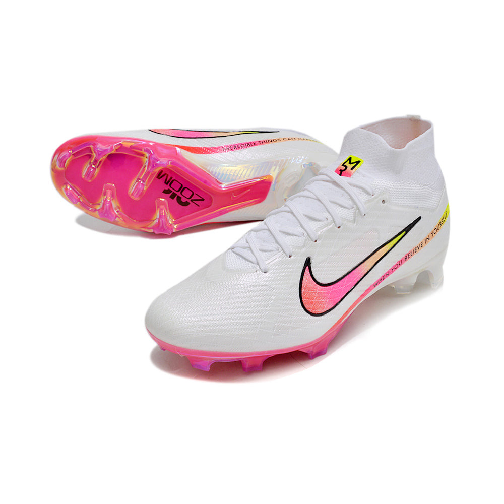Chuteira Campo Nike Air Zoom Mercurial Superfly 9 Elite FG Branca 