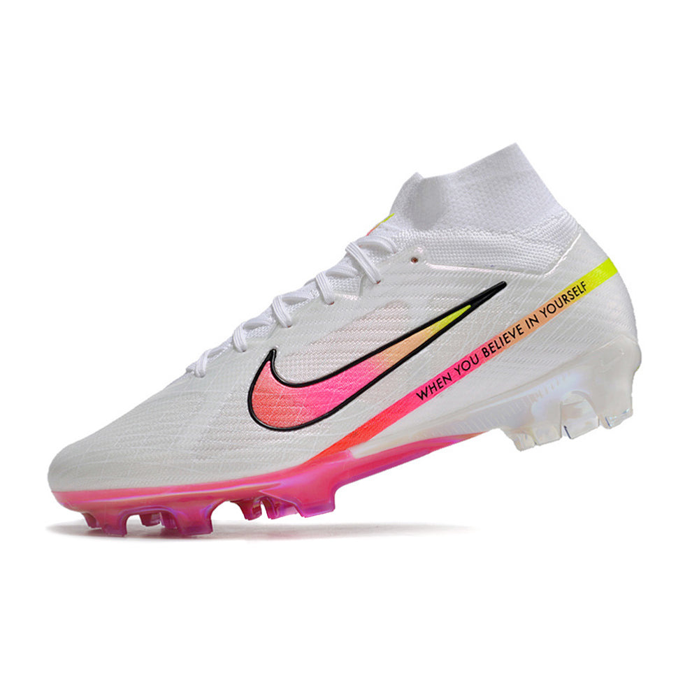 Chuteira Campo Nike Air Zoom Mercurial Superfly 9 Elite FG Branca 