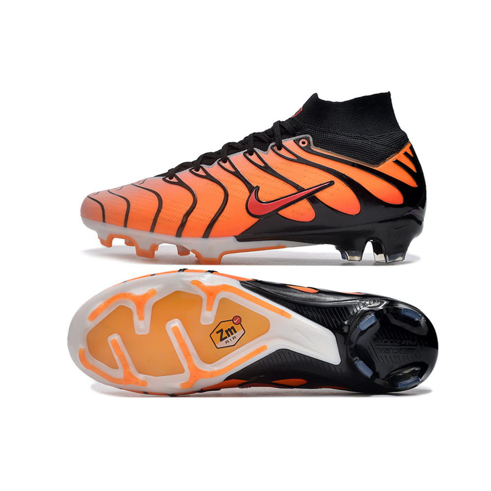Chuteira Campo Nike Air Zoom Mercurial Superfly 9 Elite FG Laranja e Preta