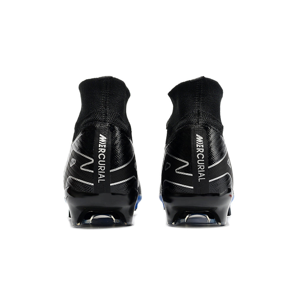 Chuteira Campo Nike Air Zoom Mercurial Superfly 9 Elite FG Preta e Azul 