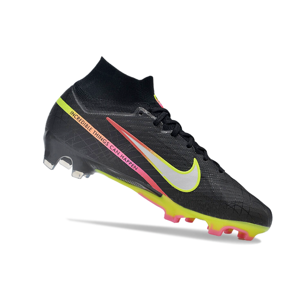 Chuteira Campo Nike Air Zoom Mercurial Superfly 9 Elite FG Preta e Colorida