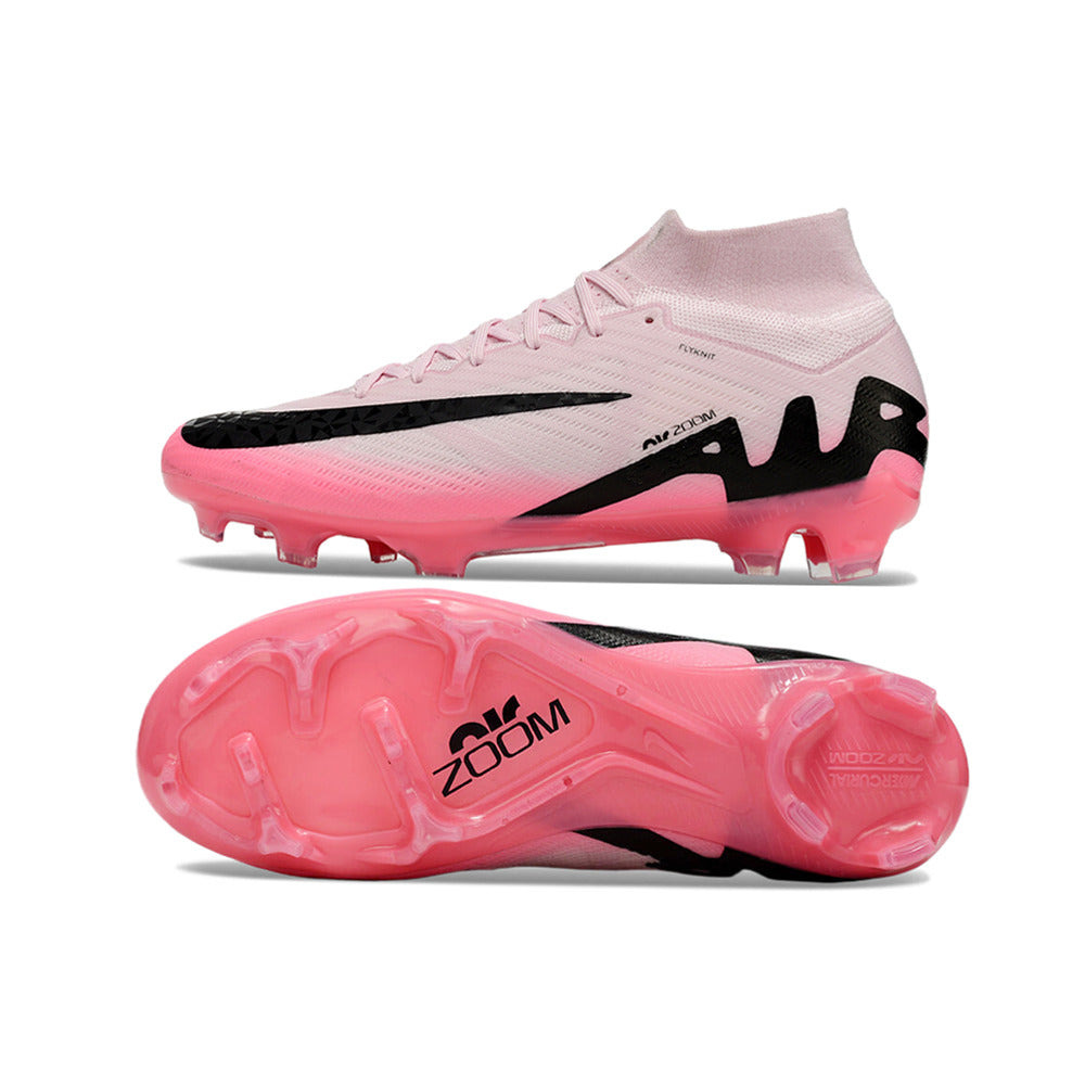 Chuteira Campo Nike Air Zoom Mercurial Superfly 9 Elite FG Rosa e Preto 