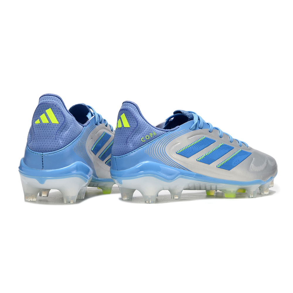 Chuteira Campo Adidas Copa Pure III Elite FG Azul e Prata 