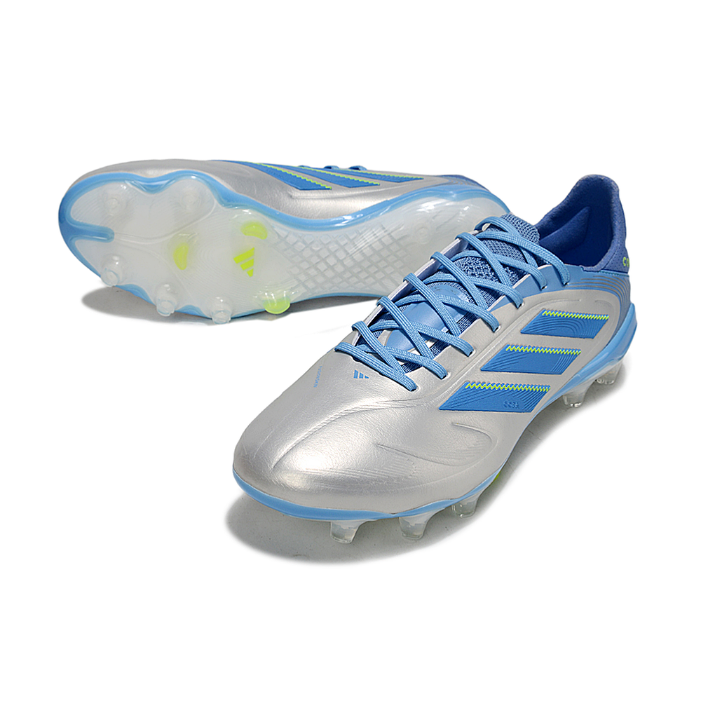 Chuteira Campo Adidas Copa Pure III Elite FG Azul e Prata 
