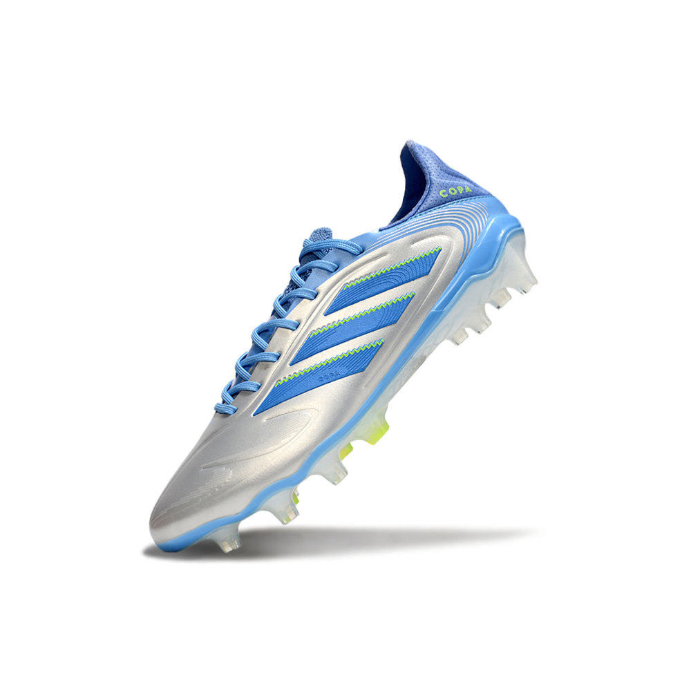 Chuteira Campo Adidas Copa Pure III Elite FG Azul e Prata 