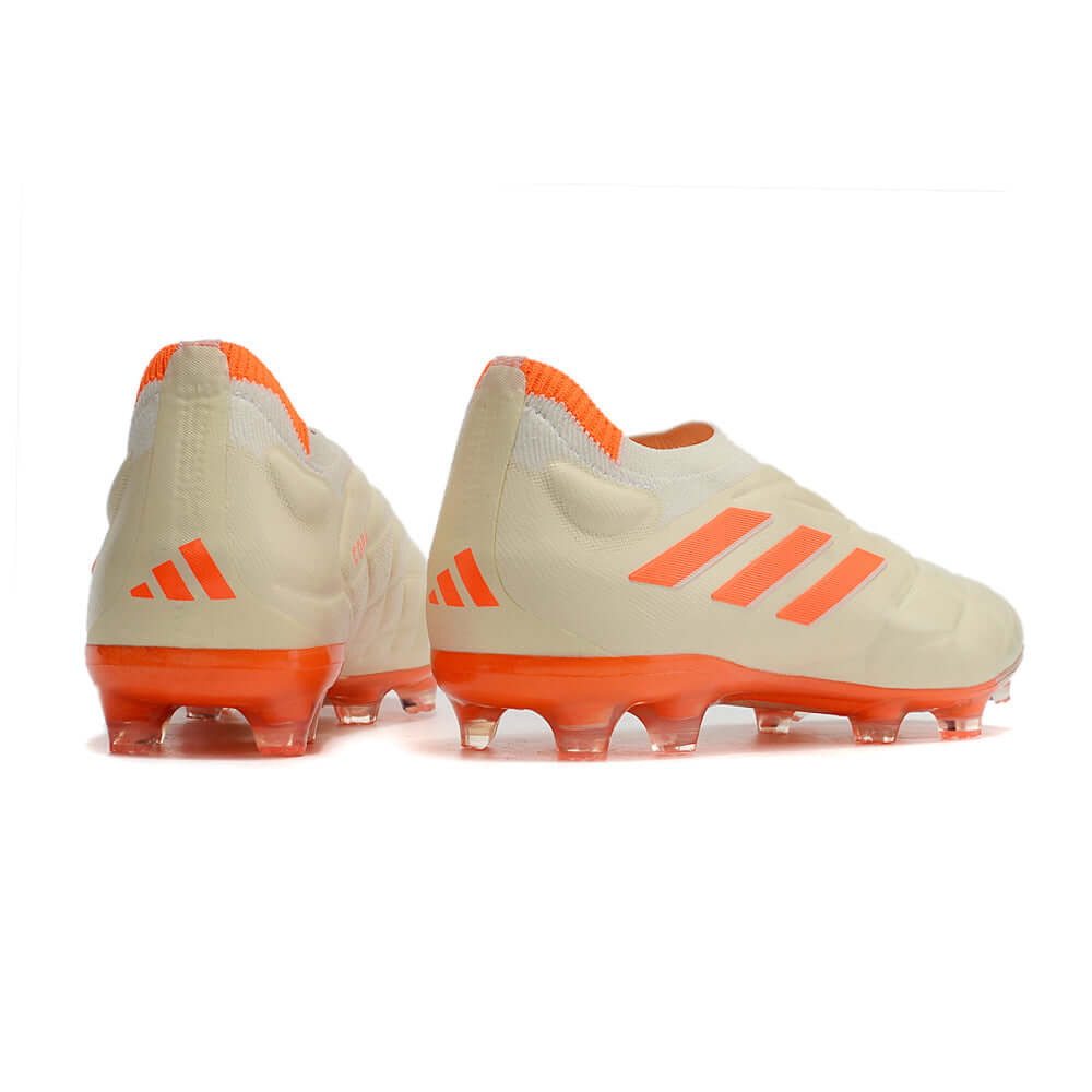 Chuteira Campo Adidas Copa Pure+ FG Bege e Laranja 