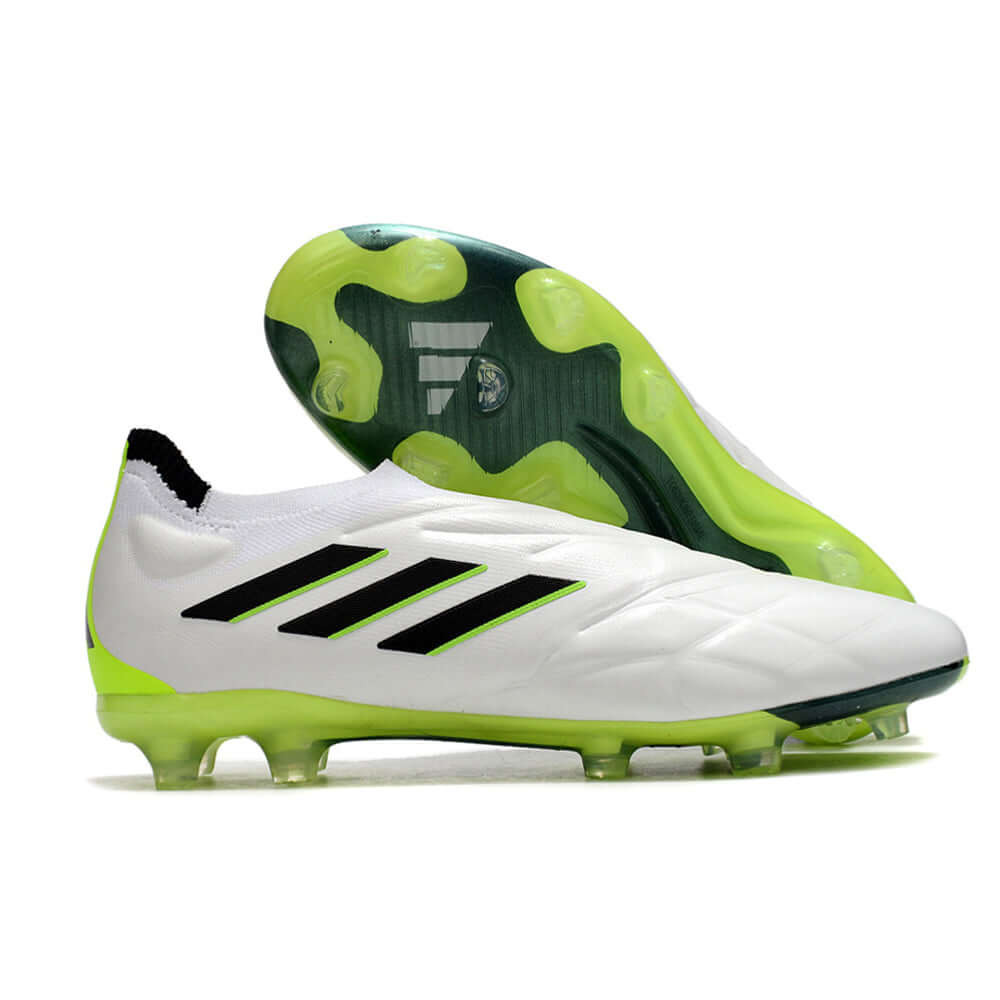 Chuteira Campo Adidas Copa Pure+ FG Branca e Verde 