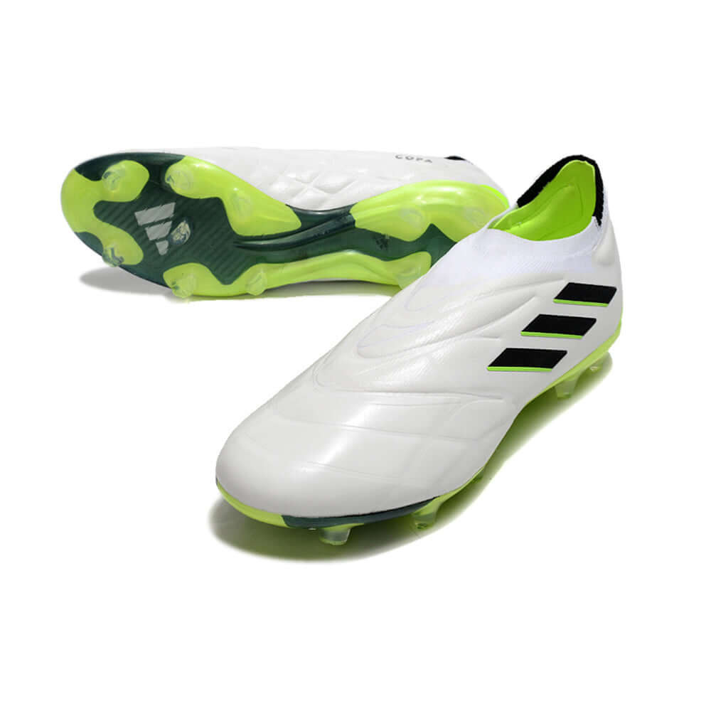 Chuteira Campo Adidas Copa Pure+ FG Branca e Verde 