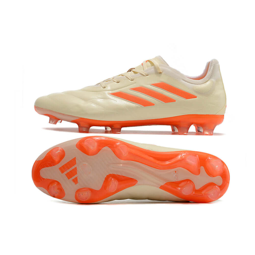 Chuteira Campo Adidas Copa Pure.1 FG Bege e Laranja 