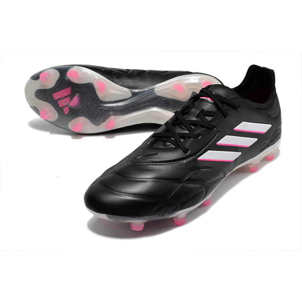 Chuteira Campo Adidas Copa Pure.1 FG Preta, Rosa e Branca 