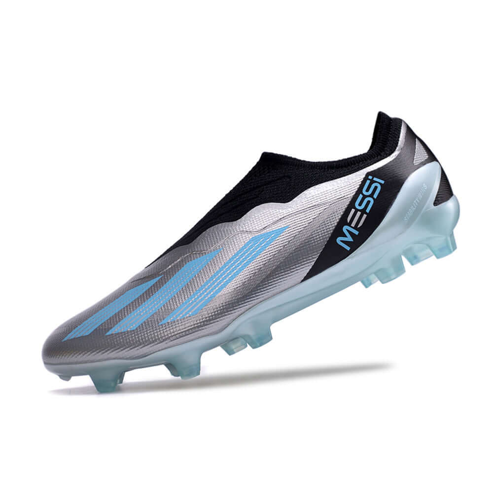 Chuteira Campo Adidas CrazyFast Messi.1 FG Prata e Azul 