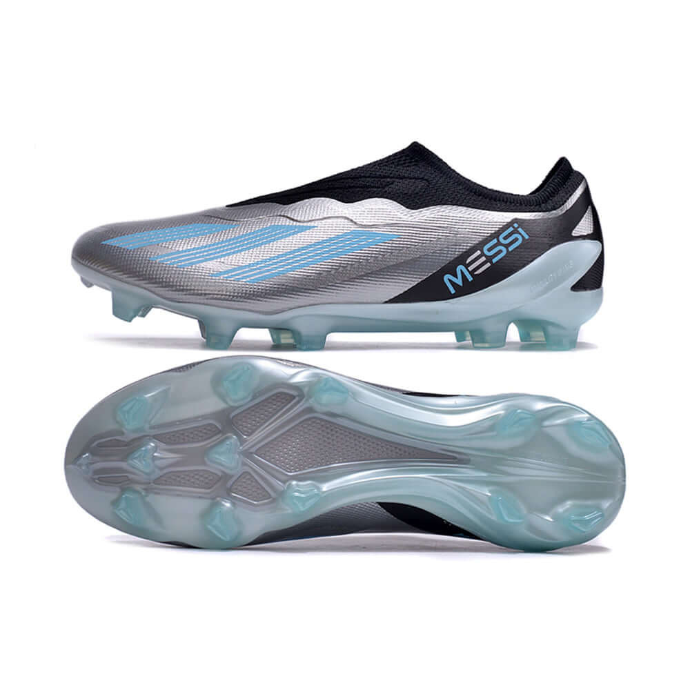 Chuteira Campo Adidas CrazyFast Messi.1 FG Prata e Azul 