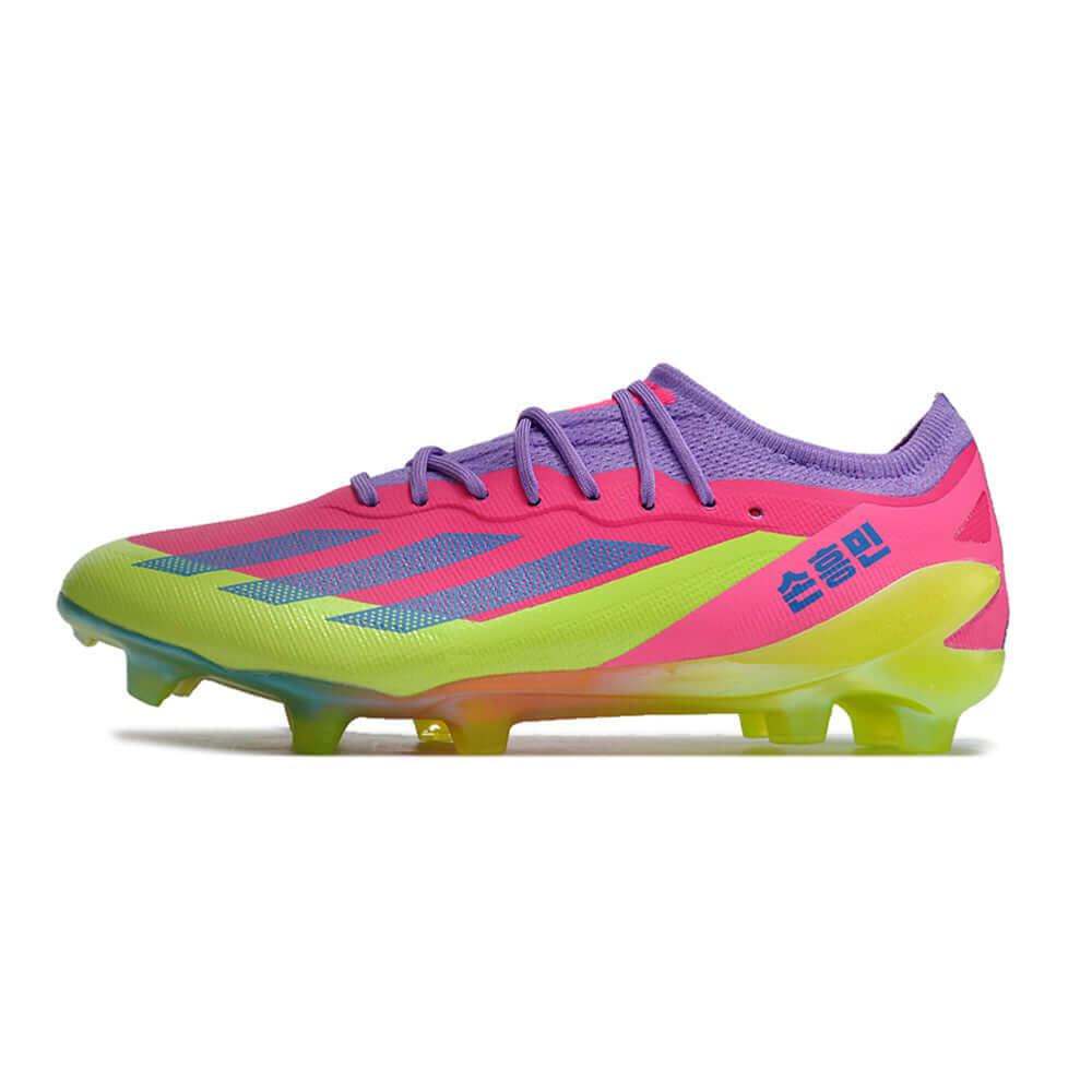 Chuteira Campo Adidas CrazyFast.1 FG Rosa e Verde 