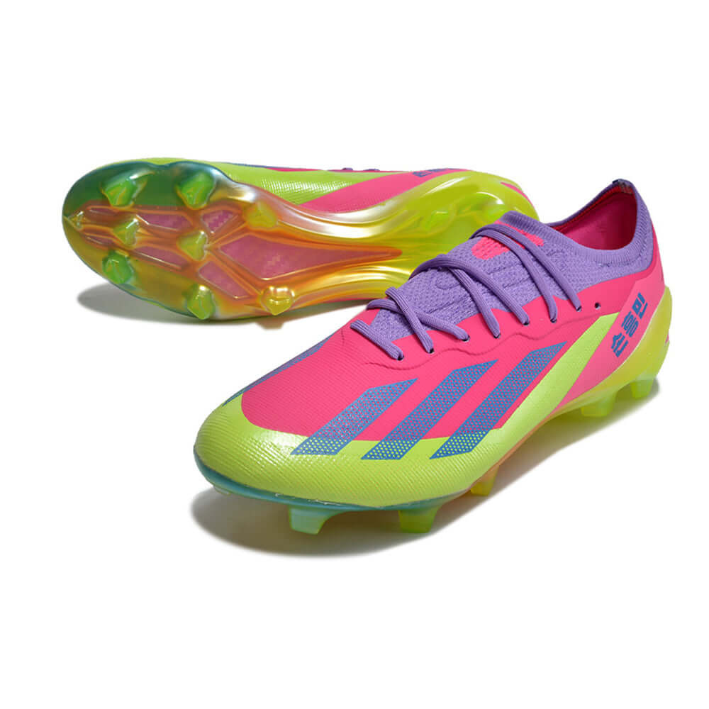 Chuteira Campo Adidas CrazyFast.1 FG Rosa e Verde 
