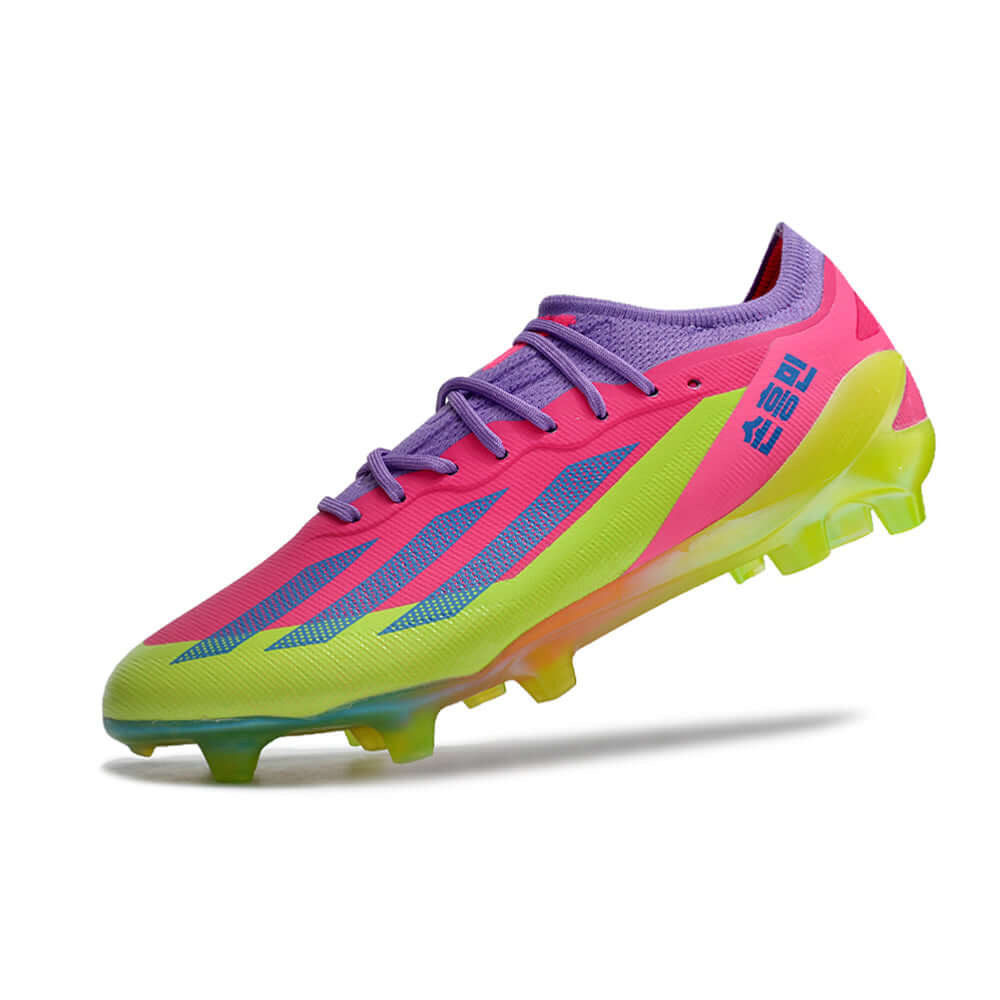 Chuteira Campo Adidas CrazyFast.1 FG Rosa e Verde 