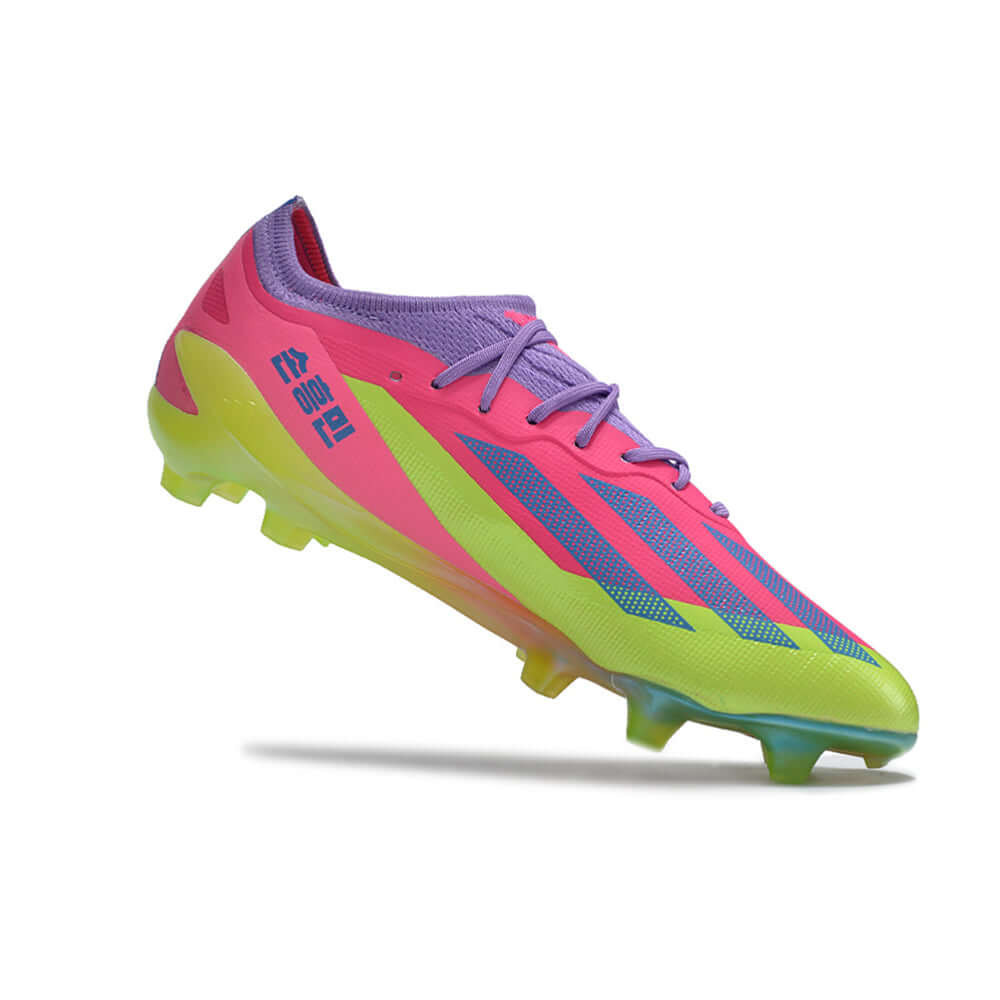 Chuteira Campo Adidas CrazyFast.1 FG Rosa e Verde 