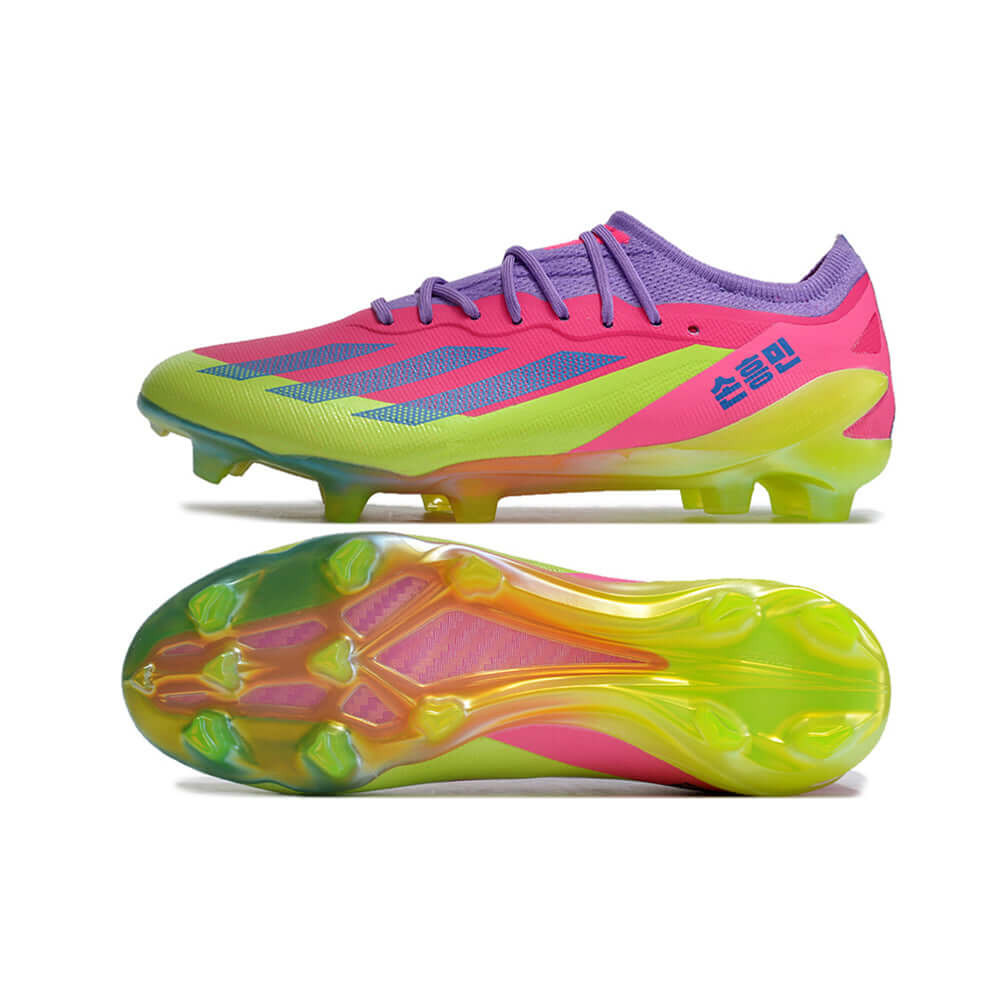 Chuteira Campo Adidas CrazyFast.1 FG Rosa e Verde 