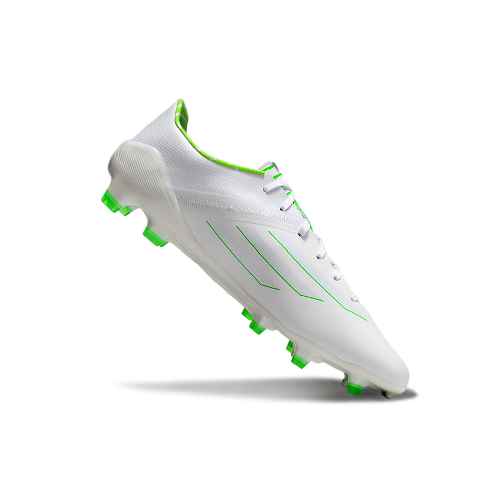 Chuteira Campo Adidas F50 Adizero FG Branca e Verde