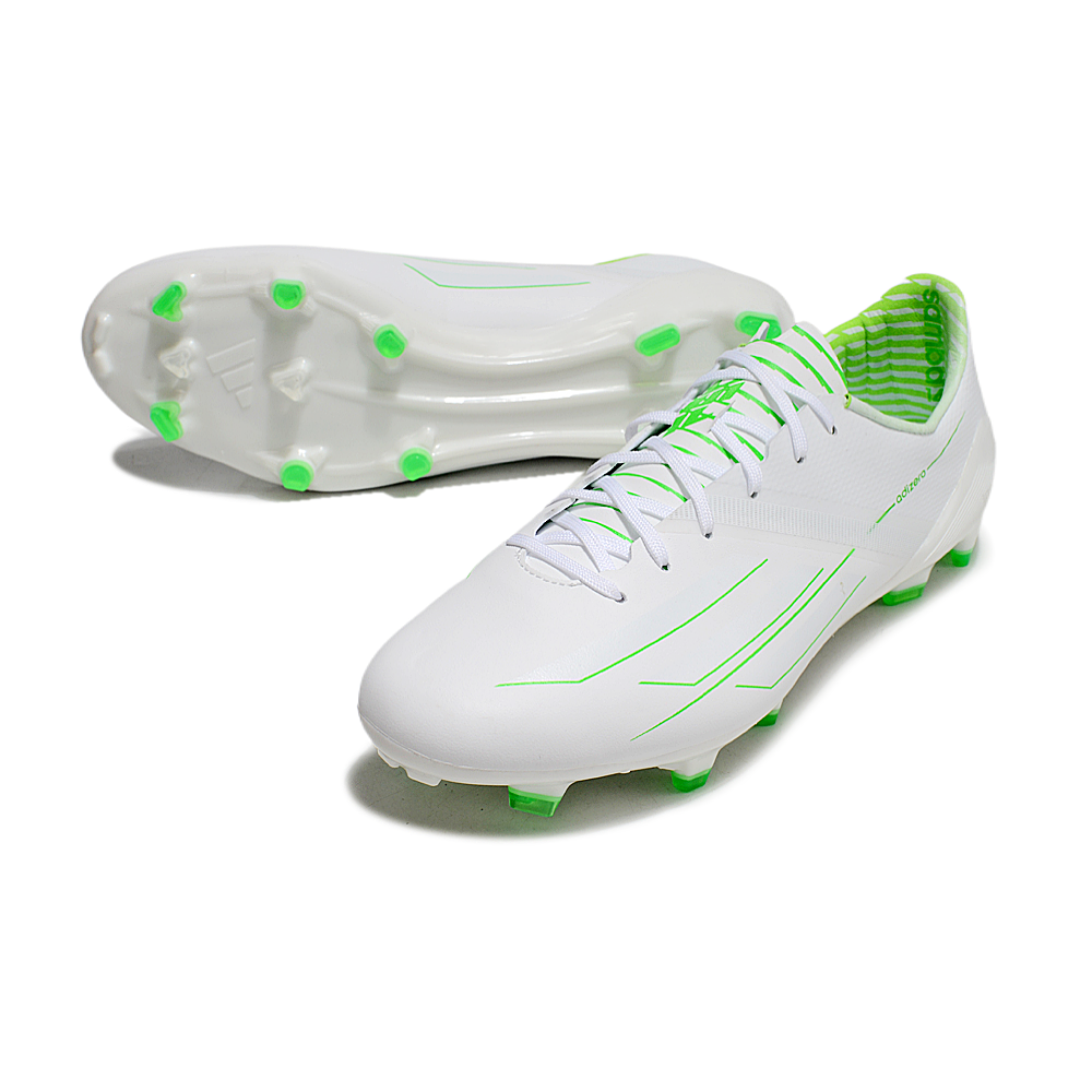 Chuteira Campo Adidas F50 Adizero FG Branca e Verde