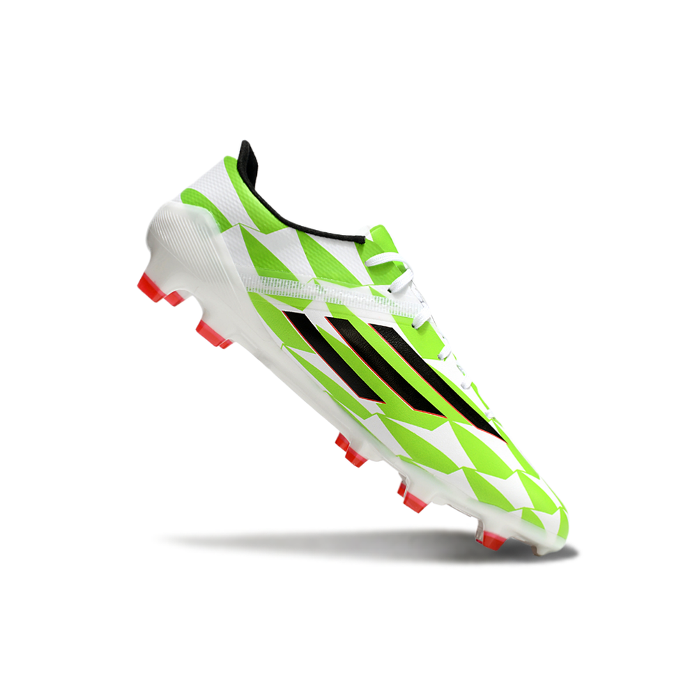 Chuteira Campo Adidas F50 Adizero FG Branca, Verde e Preto