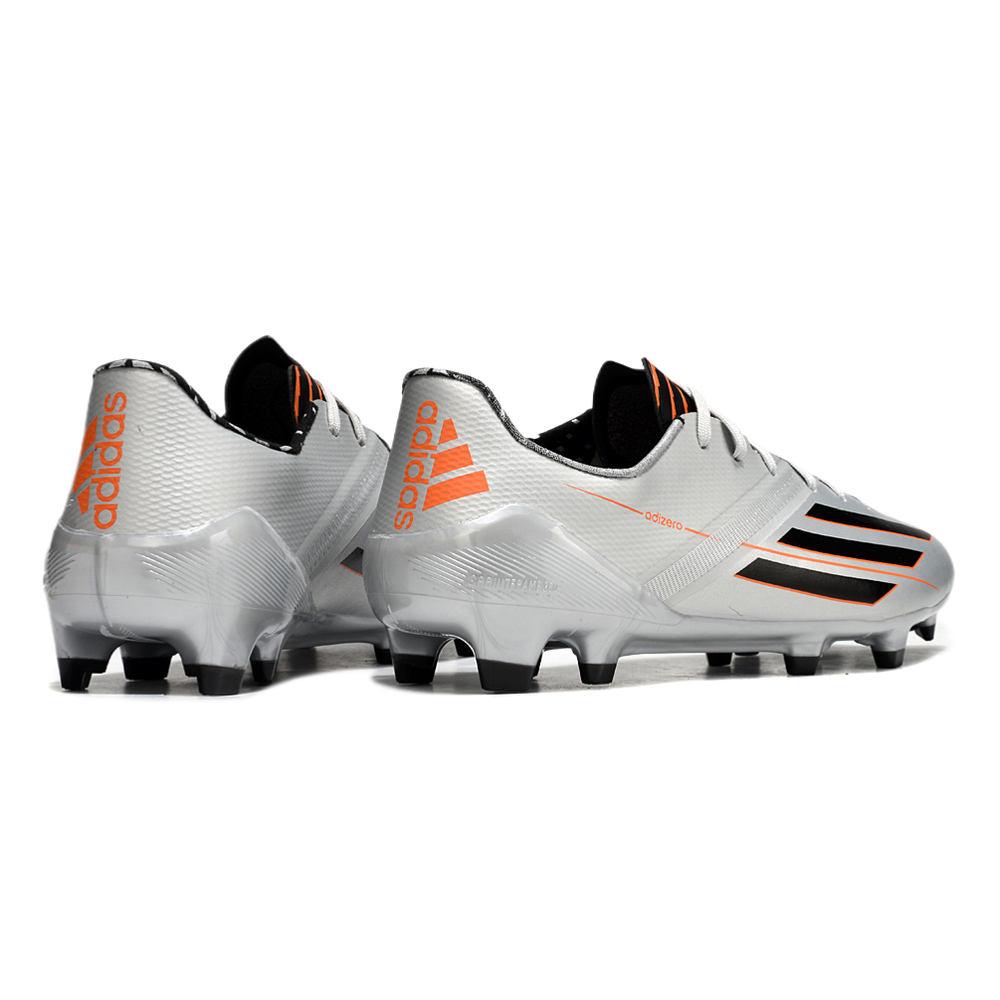 Chuteira Campo Adidas F50 Adizero FG Prata, Laranja e Preto