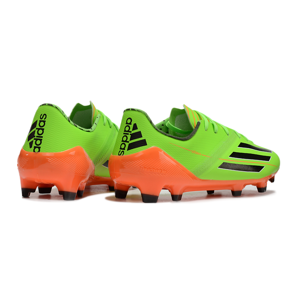 Chuteira Campo Adidas F50 Adizero FG Verde e Laranja