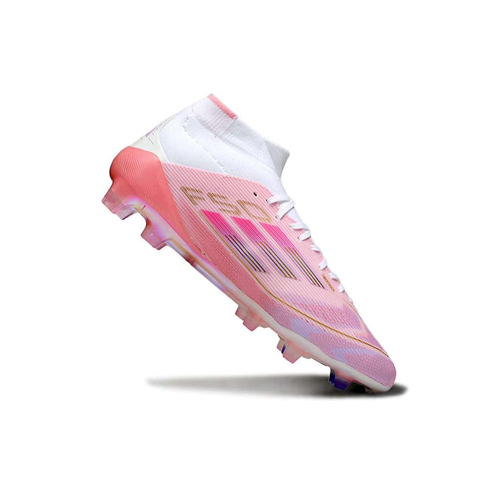 Chuteira Campo Adidas F50 Cano Médio FG Rosa