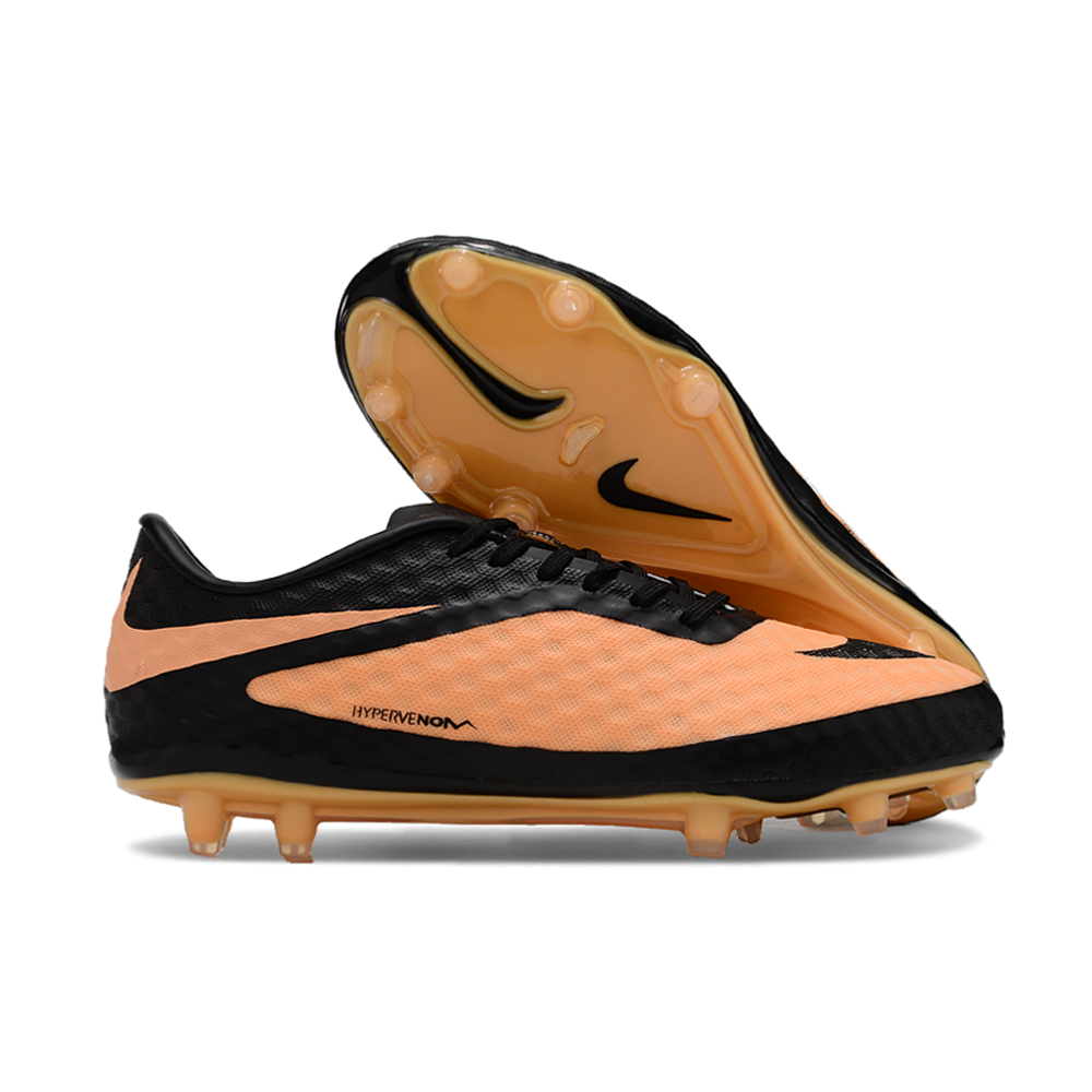 Chuteira Campo Nike Retrô Hypervenom Phantom I FG Preta e Laranja