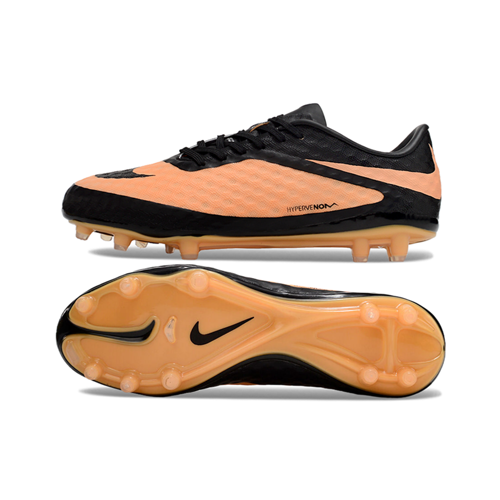 Chuteira Campo Nike Retrô Hypervenom Phantom I FG Preta e Laranja