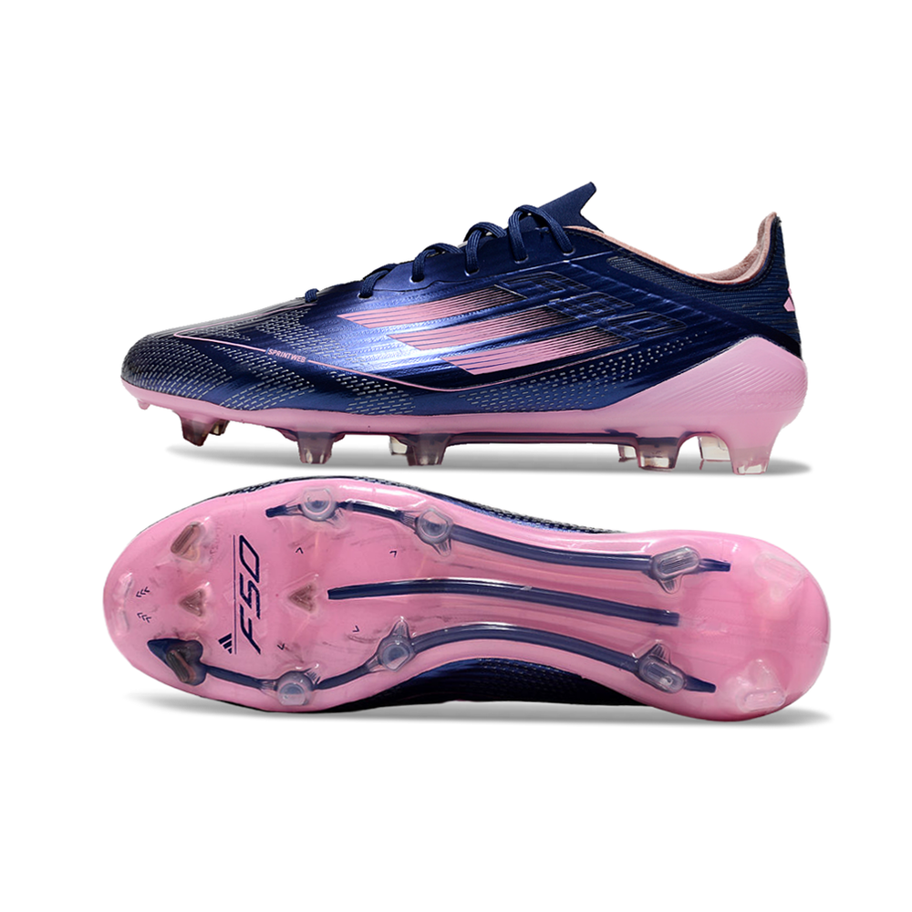 Chuteira Campo Adidas F50 FG Azul e Rosa