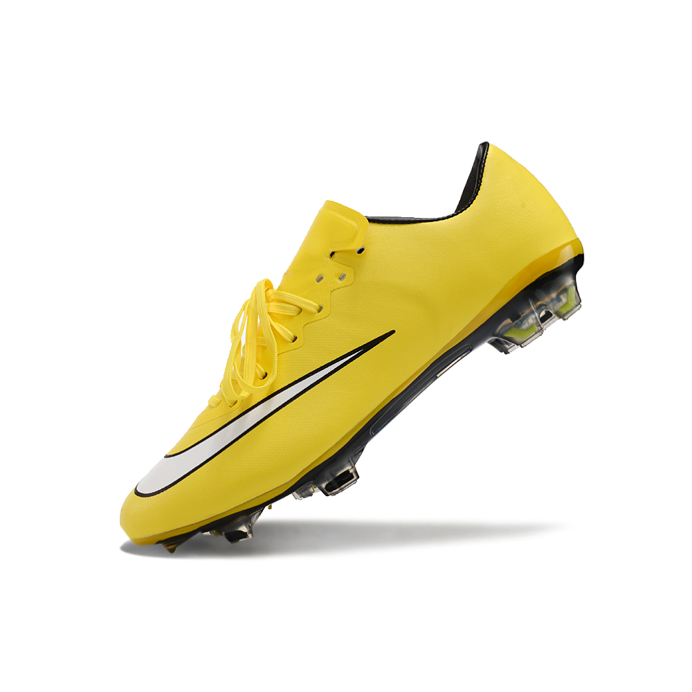 Chuteira Campo Nike Retrô Mercurial Vapor 10 FG Amarela e Branca