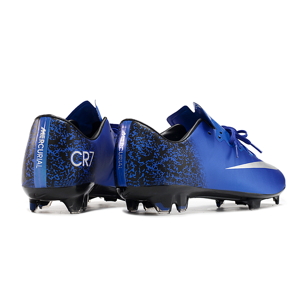 Chuteira Campo Nike Retrô Mercurial Vapor 10 FG Azul e Branco 