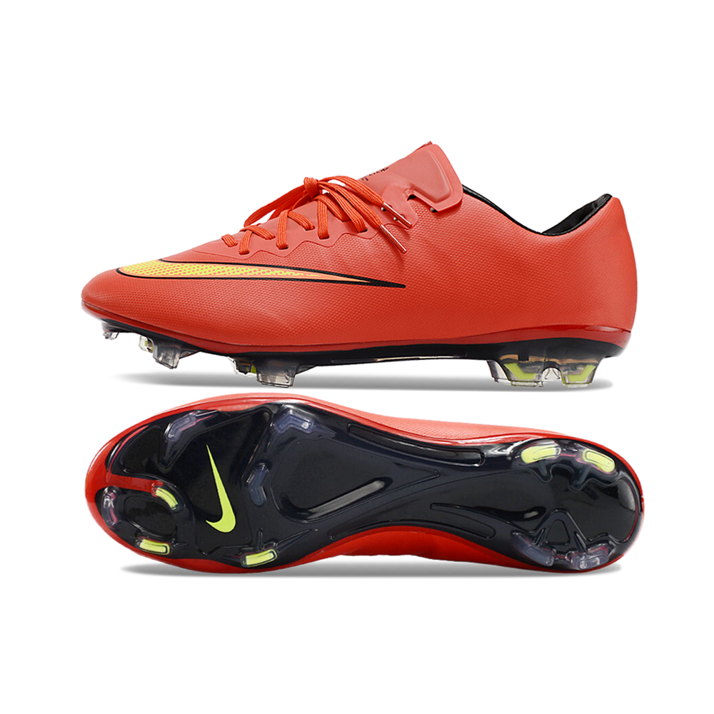 Chuteira Campo Nike Retrô Mercurial Vapor 10 FG Laranja e Amarelo
