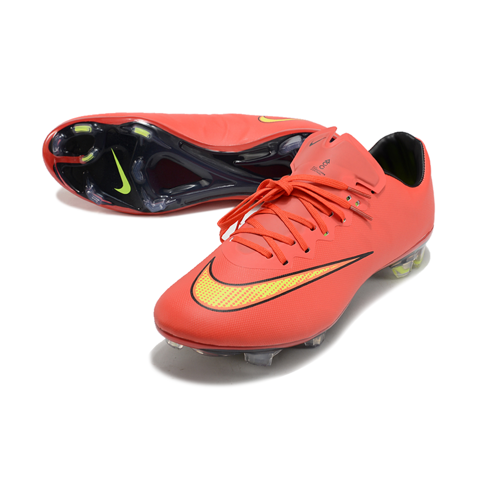 Chuteira Campo Nike Retrô Mercurial Vapor 10 FG Laranja e Amarelo