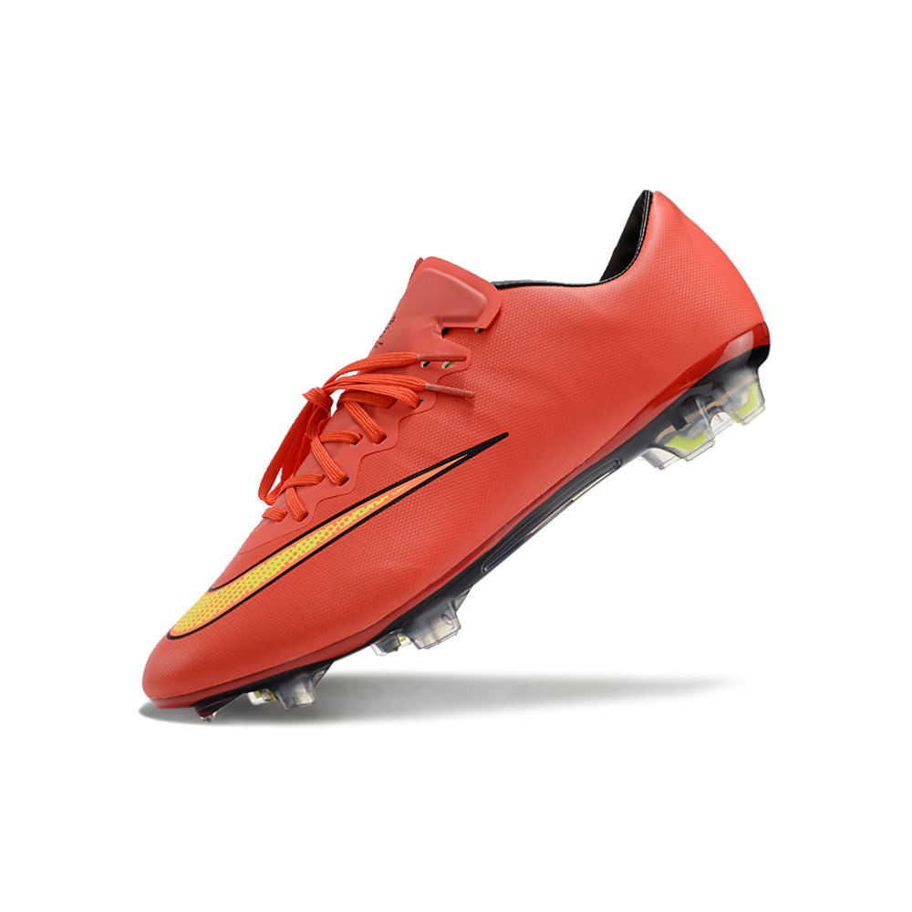 Chuteira Campo Nike Retrô Mercurial Vapor 10 FG Laranja e Amarelo