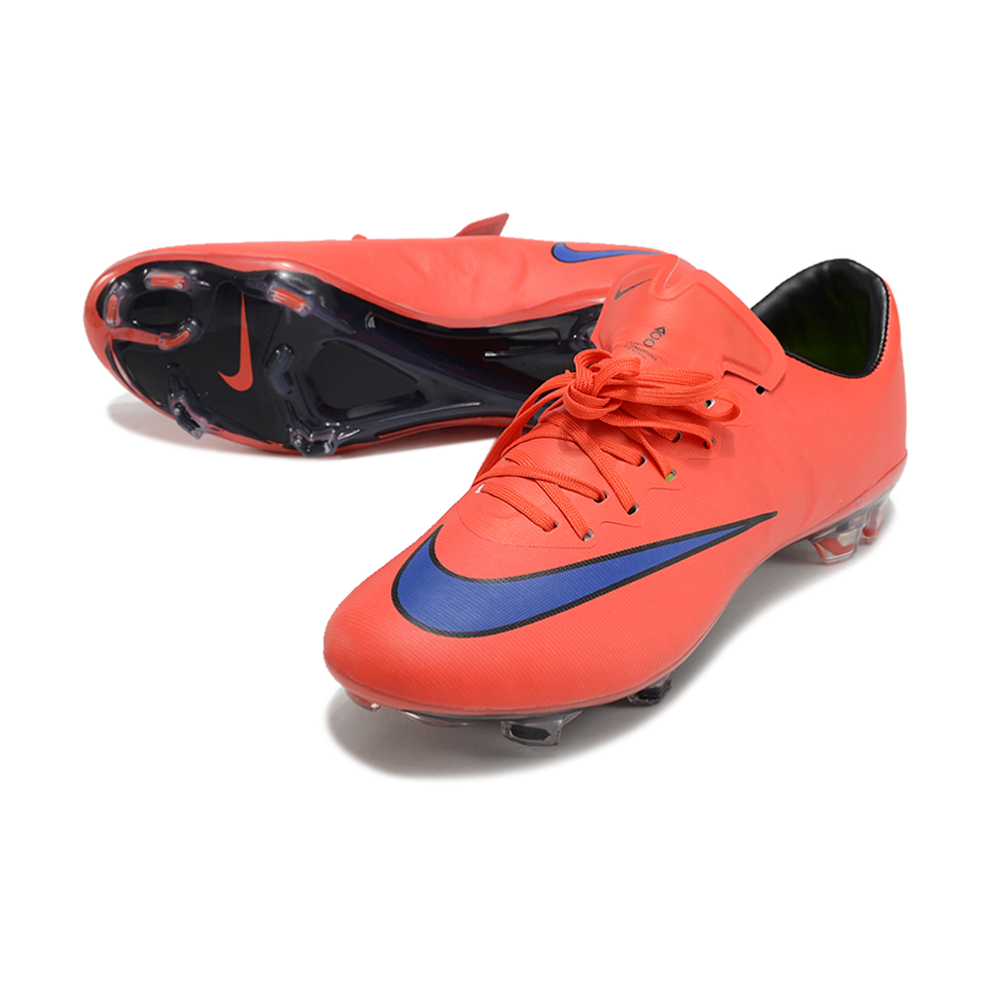 Chuteira Campo Nike Retrô Mercurial Vapor 10 FG Laranja e Azul