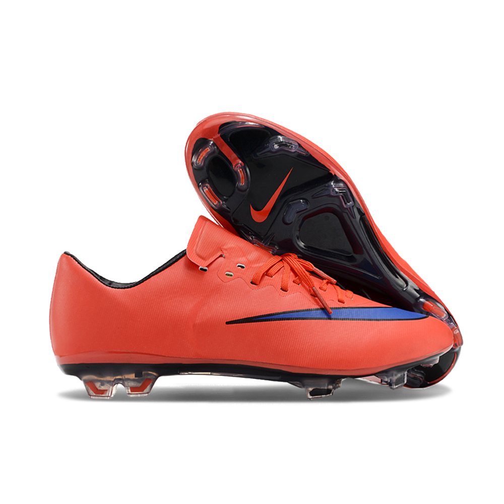 Chuteira Campo Nike Retrô Mercurial Vapor 10 FG Laranja e Azul