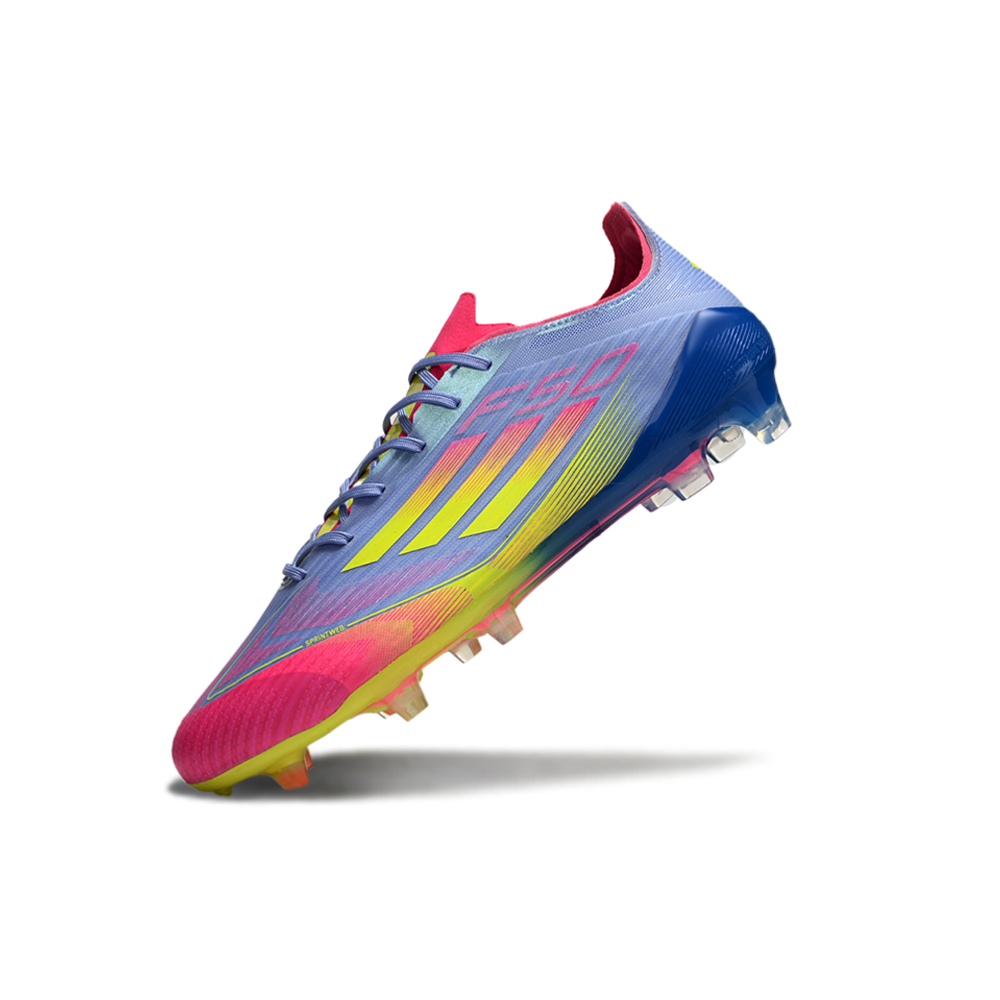 Chuteira Campo Adidas F50 FG Azul e Rosa 
